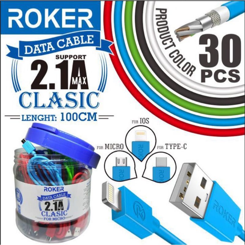 Roker Kabel Data Clasic Suport 2.1A 100 Cm