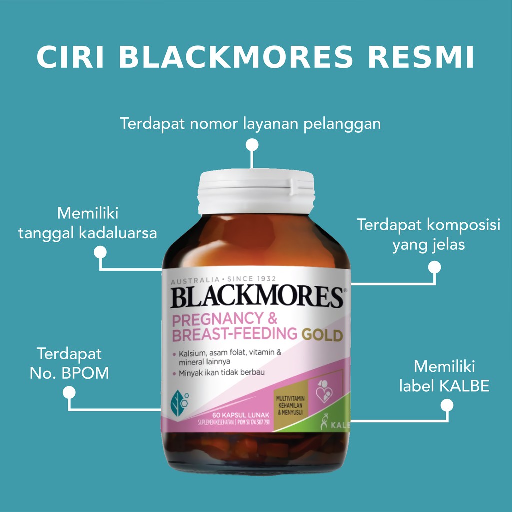 [HALAL] Blackmores Pregnancy and Breastfeeding Gold 60 Kapsul BPOM Kalbe