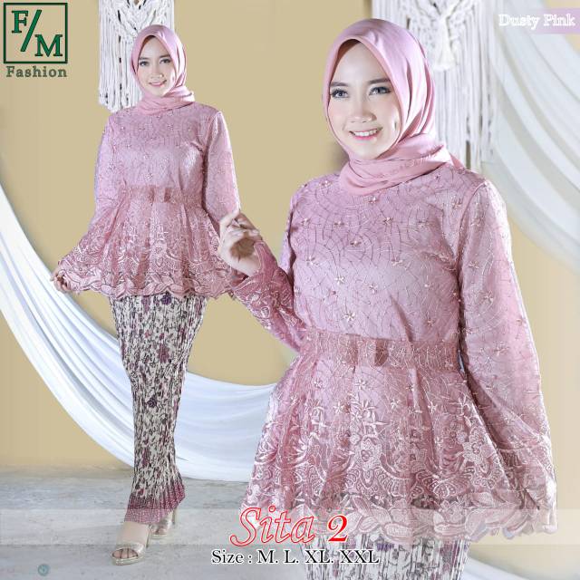 Setelan kebaya borkat brukat  brokat rok batik