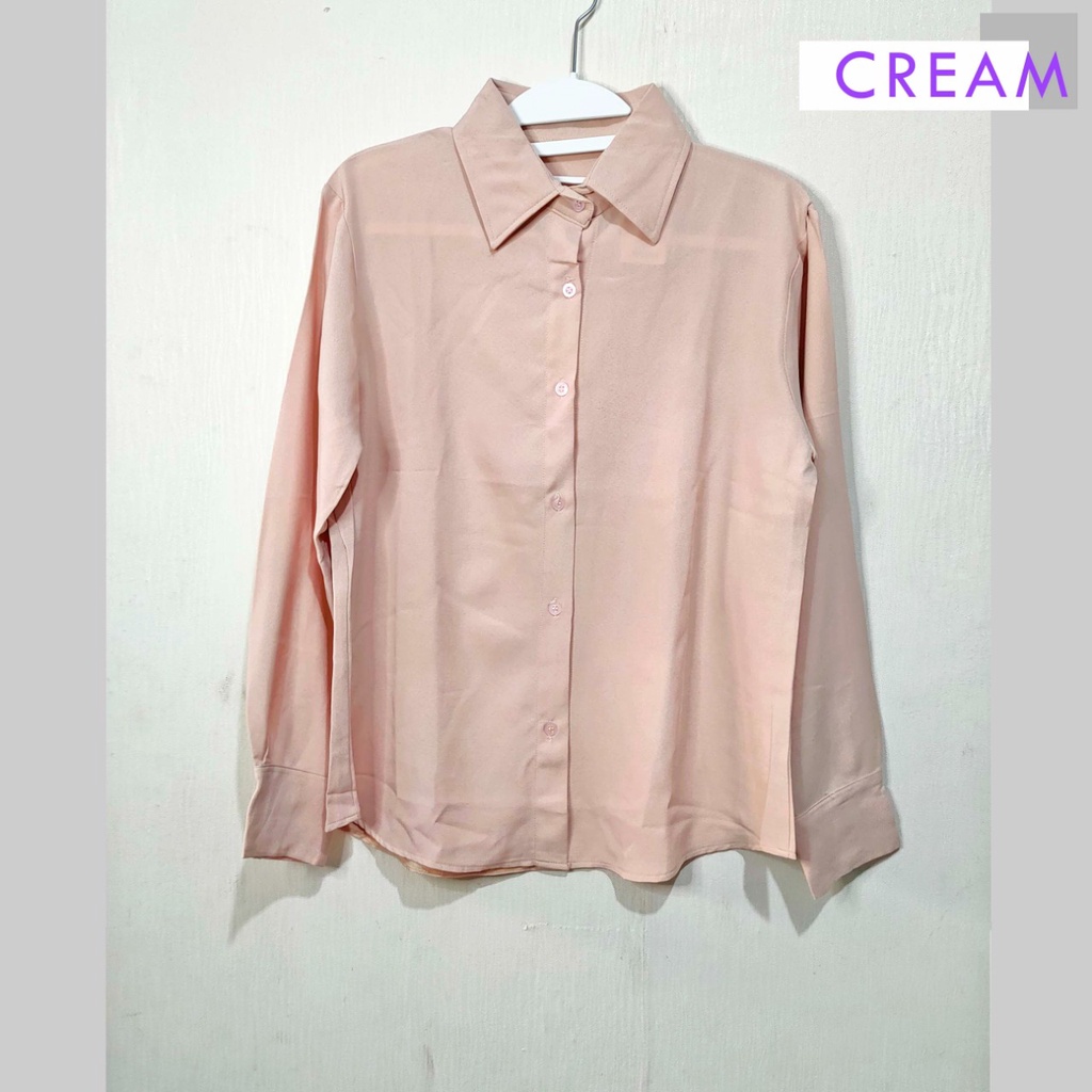 Arnis Blouse Kemeja Wanita Polos Shirt Tangan Panjang