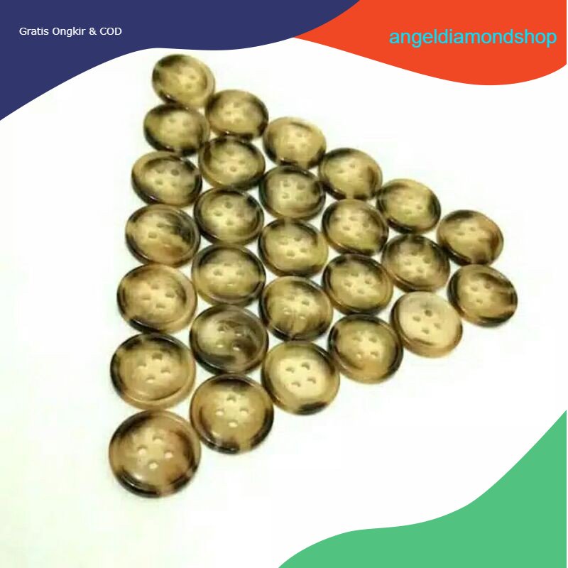 ISI 400 PCS Diameter 15 mm - Kancing Baju Gepeng Corak Macan - Kancing Baju Diameter 15 mm,