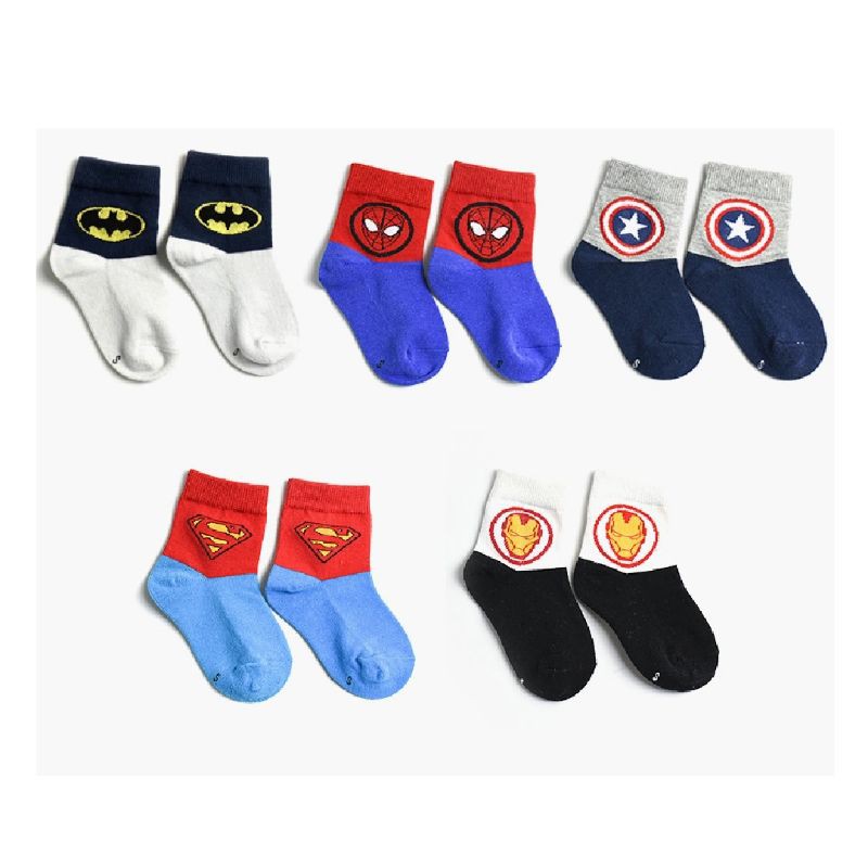 TOKO KL | kaos kaki anak bayi laki laki motif superhero 3in 1 [ isi 3 pasang ]