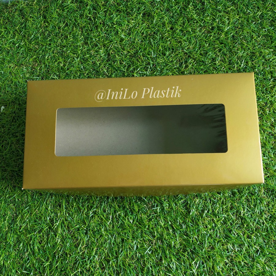 

@10pcs Box / Dus / Kotak Kue Brownies Emas Gold 10x20x7