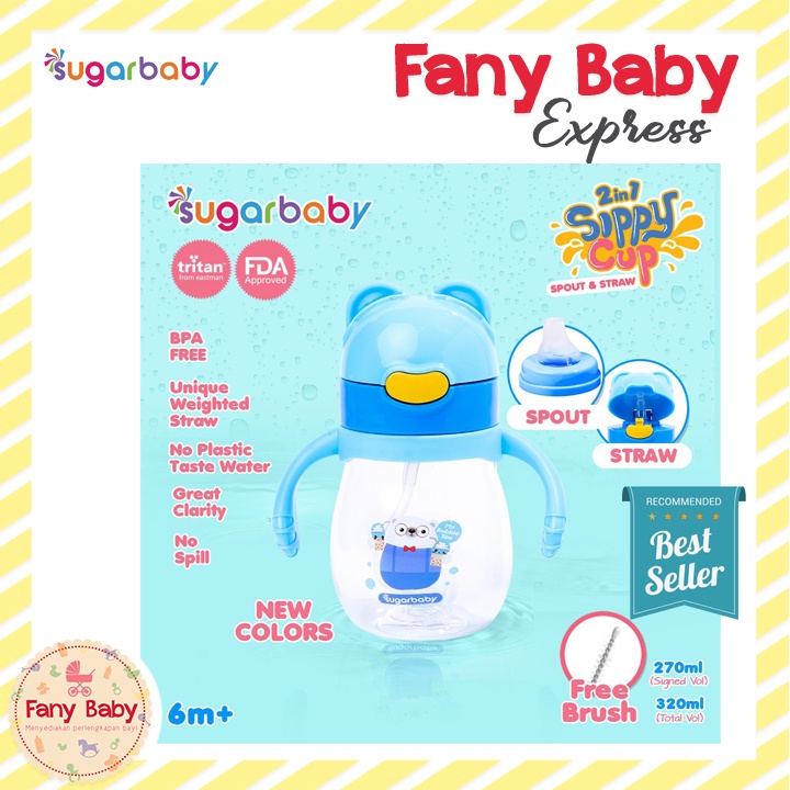 SUGAR BABY TRITAN SIPPY CUP 2in1 6M+ / 270ML