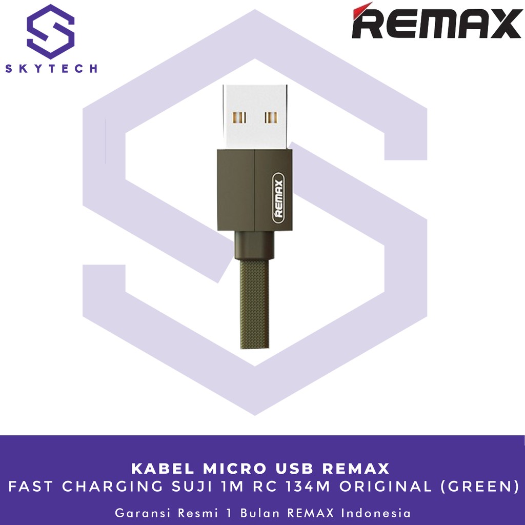 KABEL MICRO USB REMAX KEROLLA 1M GREEN RC 094M ORIGINAL GARANSI RESMI