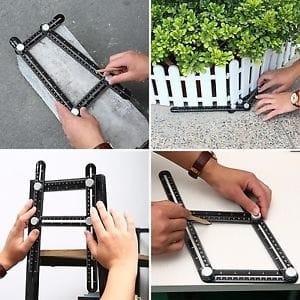 

in Banding Penggaris Empat 4 Sisi Four Side Ruler Multifungsi Angle Folding sudut