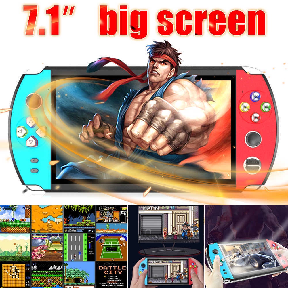 [Ready Stock] X12 Plus 7 &quot; Game Retro Built-In 1000 + Game Layar 16G Dengan Dual Rocke Joystick Mini Video Player