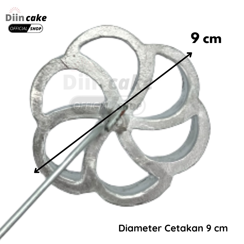 Cetakan Kue Kembang Goyang Bentuk Kincir / Baling Diameter 9 cm Alumunium Anti Lengket