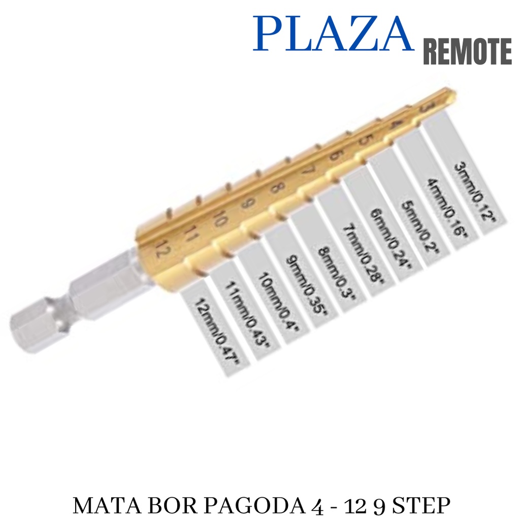 MATA BOR PAGODA STEP DRILL HSS 4 - 12 9 STEP KERUCUT