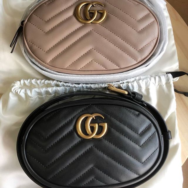 GUCCI BELTBAG ORIGINAL GG Marmont matelassé leather belt bag