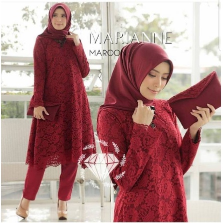 Tunik Wanita Terbaru 2022 Kekinian Remaja Promo Gamis Matt tunik brukat import lapis furing Ld100 Pj