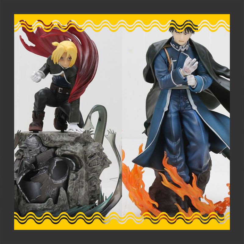 Action Figure Import Anime Fullmetal Alchemist Edward Elric & Roy Mustang Aksi Jepang Patung Figure