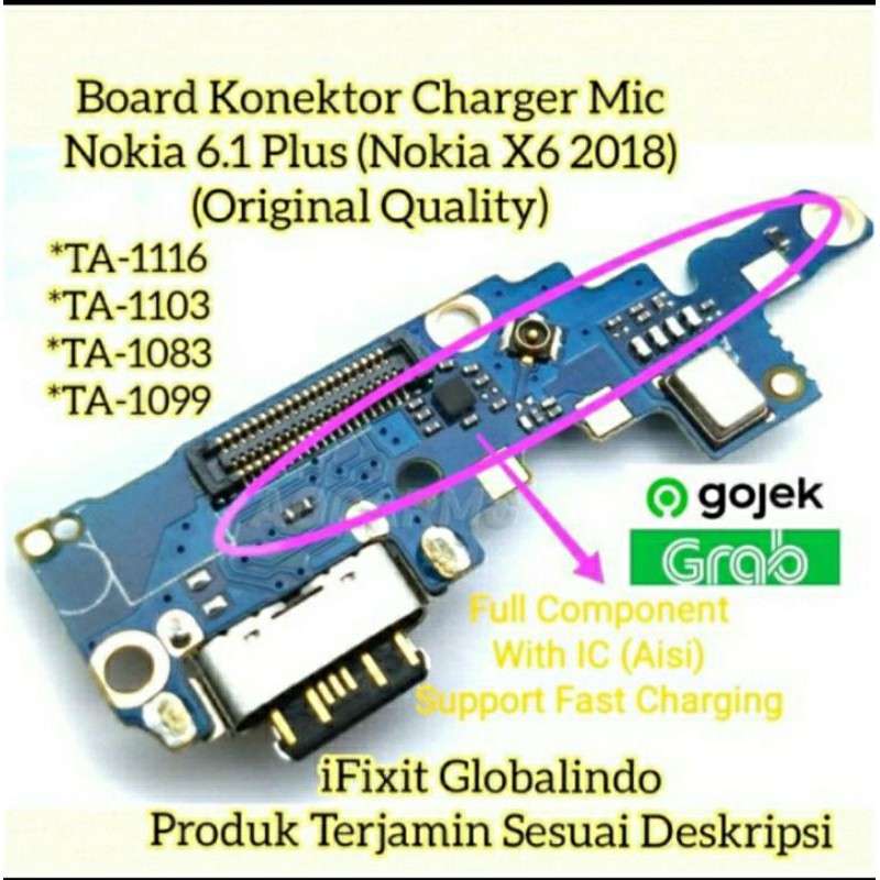 Konektor Charger Type C Mic Nokia 6.1 Plus (Nokia X6 2018) (Terjamin Original New)