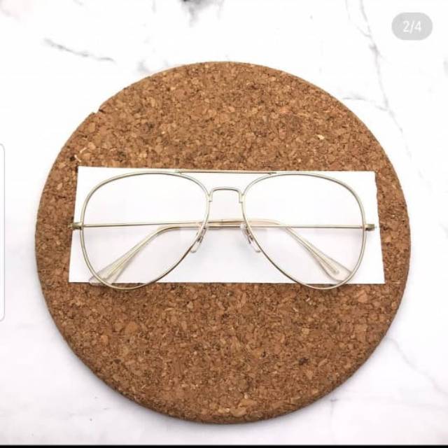 Frame Kacamata Minus Aviator Gold