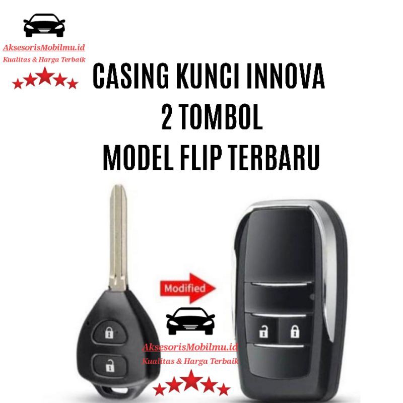 CASING KUNCI INNOVA 2 TOMBOL MODEL FLIP TERBARU/CASING FLIP KUNCI INNOVA