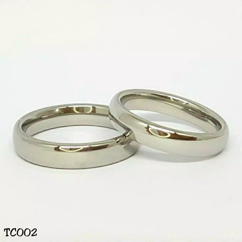 Fourfashion Cincin Couple Silver - Perhiasan Titanium Stainless Steel TC002