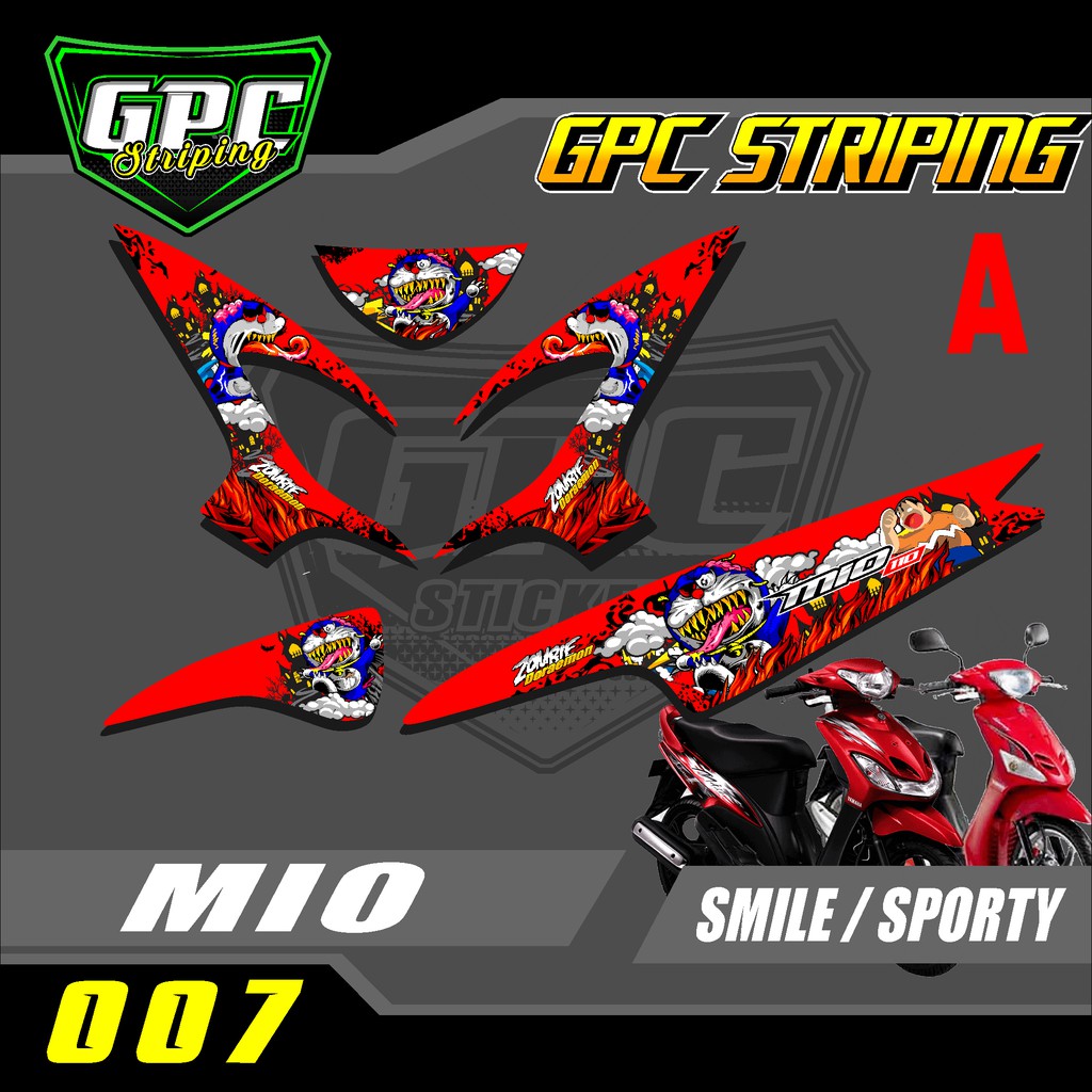 Stiker Striping Mio 110 Smile/Sporty Dsain Doraeon Zombie  GPC-007