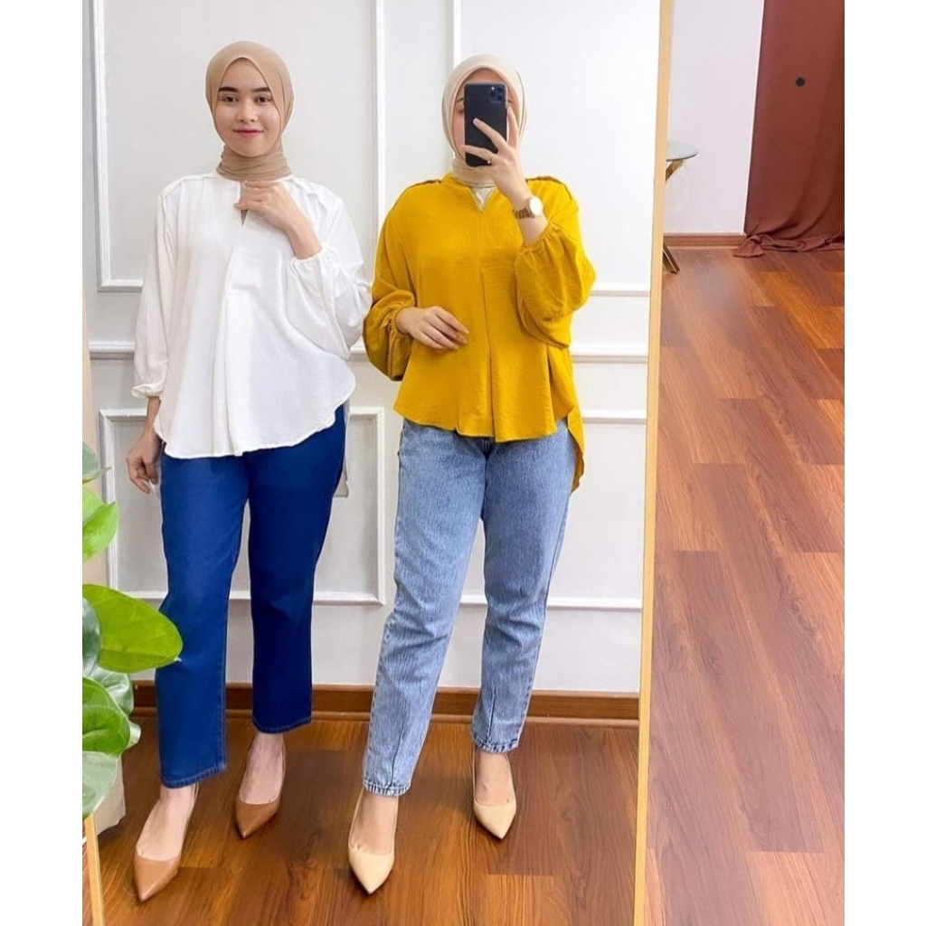 1KG MUAT 5PCS | VOLUMA VERZA BLOUSE ATASAN AIRFLOW CRINKLE HITS OOTD SELEBGRAM FASHION GROSIR WANITA TERMURAH