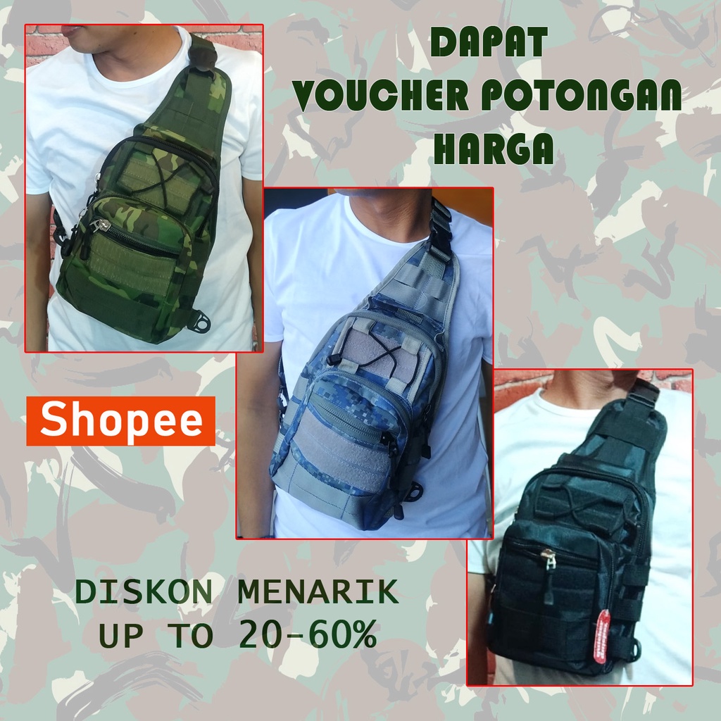 Tas selempang army pria original / Sling bag tactical army / Tas loreng ori
