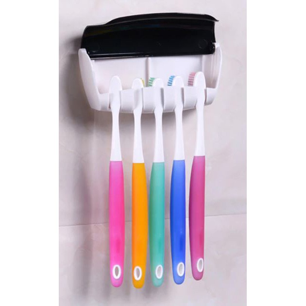 BAISPO Set Gantungan Rak Sikat Gigi + Dispenser Odol - HLA0146 - Black