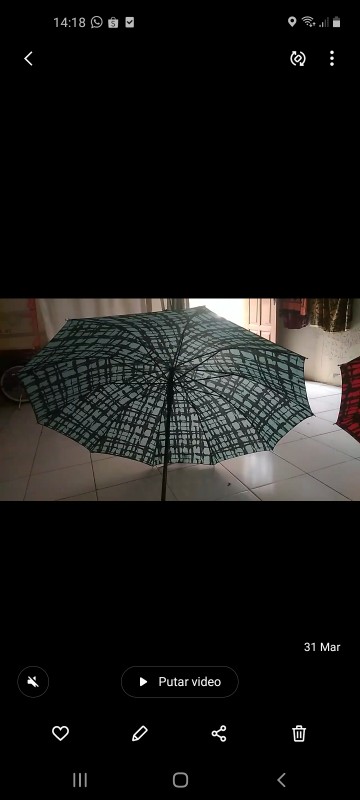 Tabasa Payung Tongkat Mosaik Motif Loko Antiv Uv Pemutih Kulit Teduh Matahari