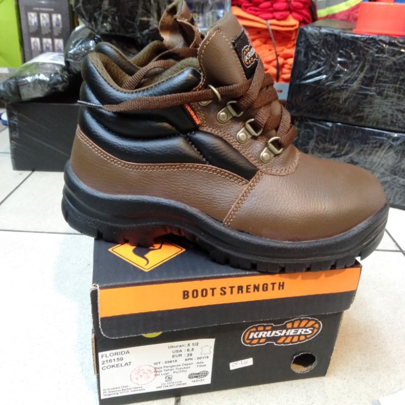 Sepatu Safety Krushers Florida Brown Original/ Sepatu Kerja Pria Krusher Florida BlackBrown Original