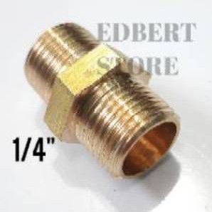 Double Nepel 1/4" KUNINGAN