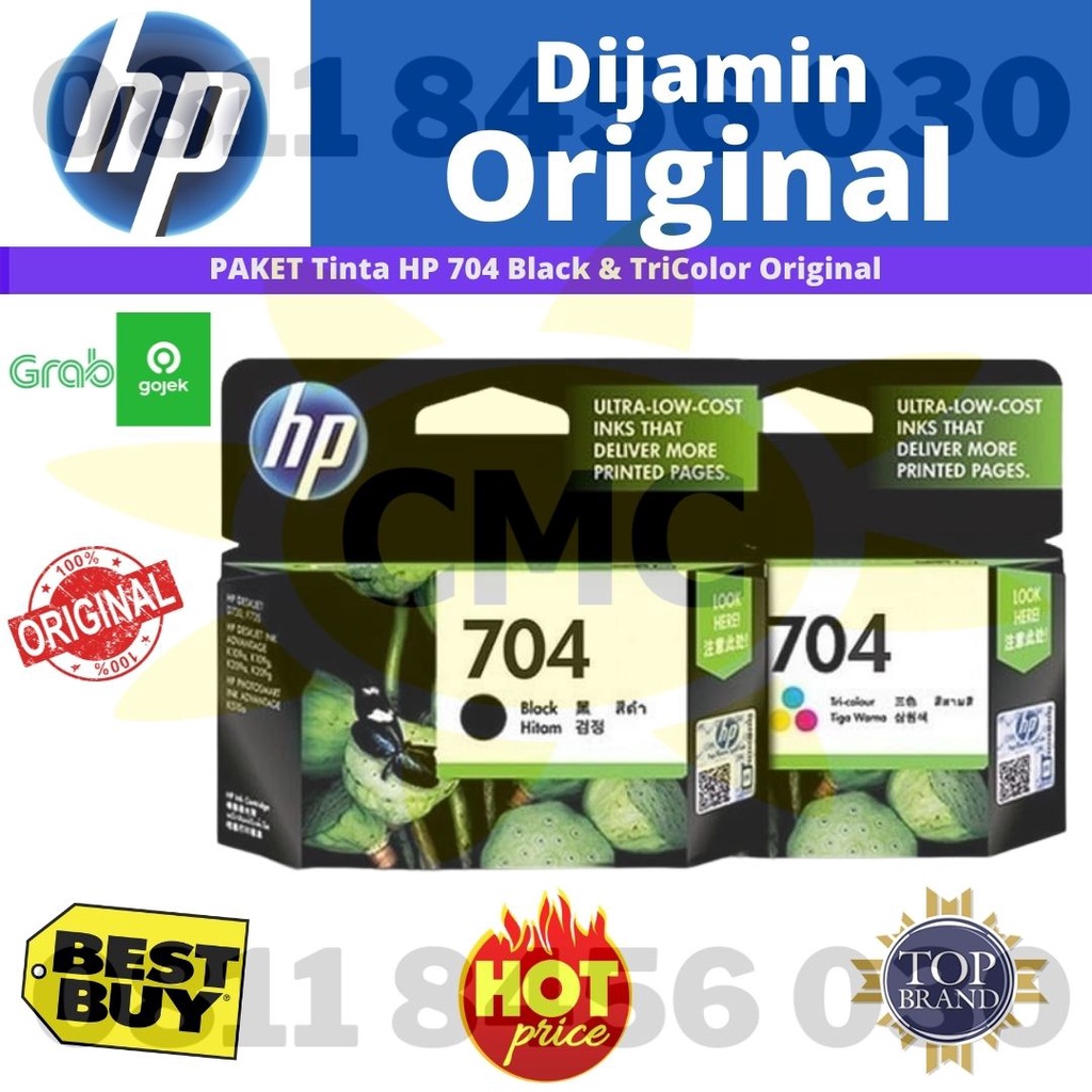 PAKET Tinta HP 704 Black &amp; TriColor Original