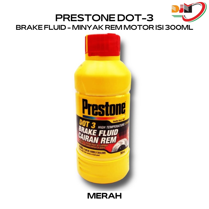 PRESTONE DOT-3 Synthetic Minyak Rem Brake Fluid Cairan Rem 300ml Original Merah Clear