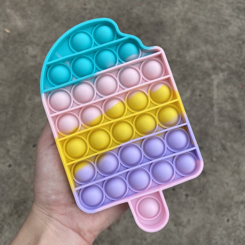 Pop It Fidget Toy Murah Rainbow Mainan Anak Penghilang Stress Tiktok-ICECREAM Indigo