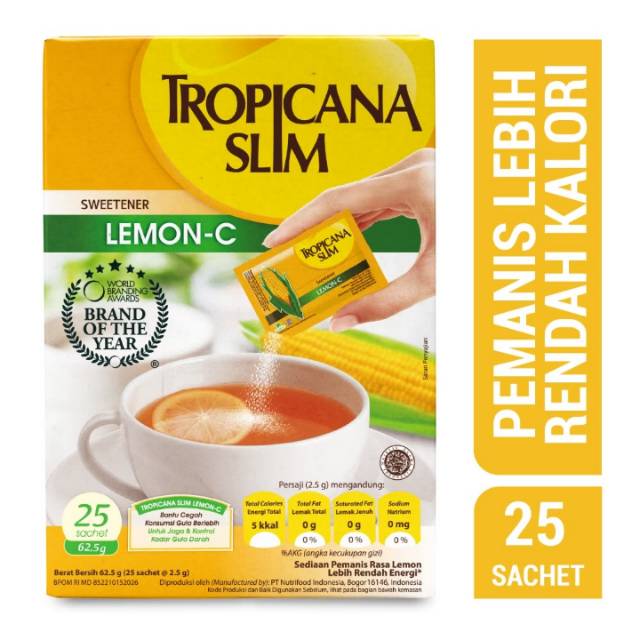 

Tropicana slim sweetener lemon-c 25's