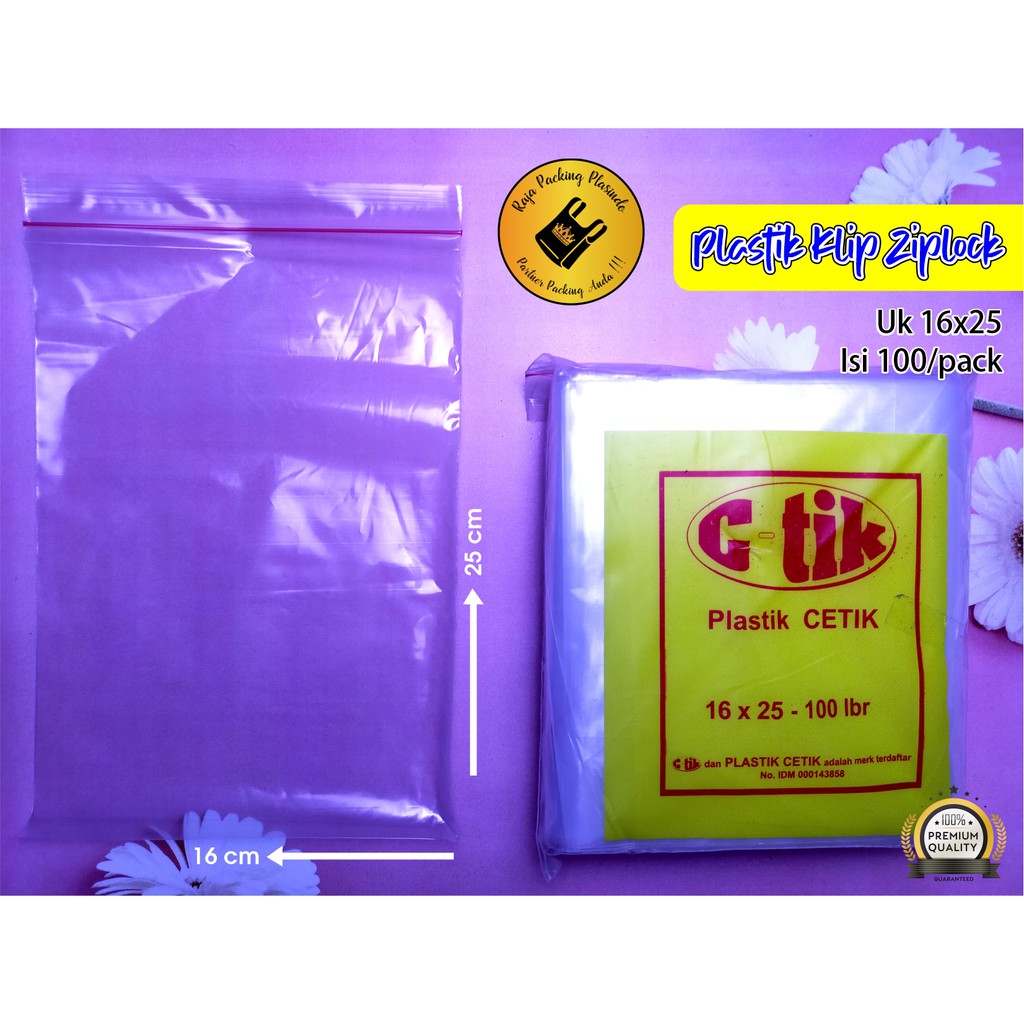 PLASTIK KLIP CETIK 16X25 isi 100pc/pack / plastik ziplock / plastik zipper promo termurah