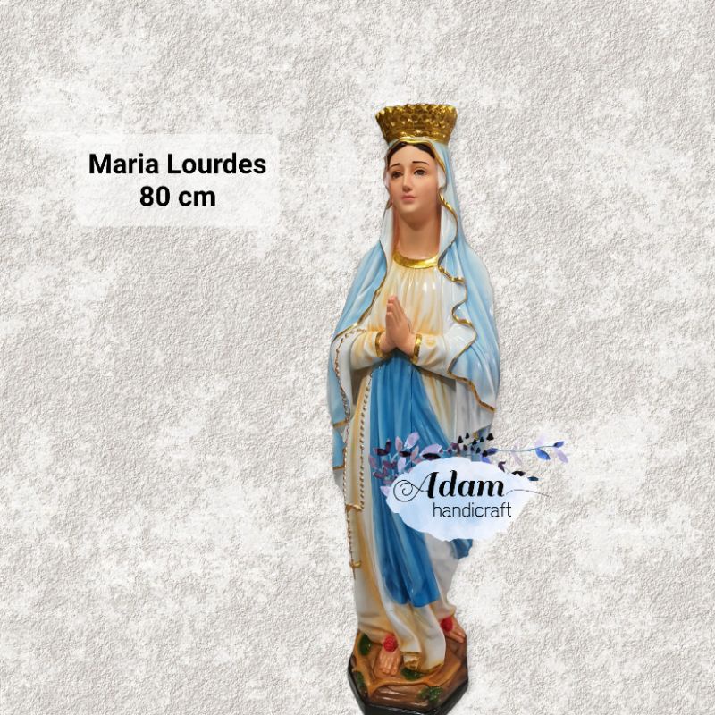 Patung Bunda Maria Lourdes mahkota 80 cm patung gua maria klasik