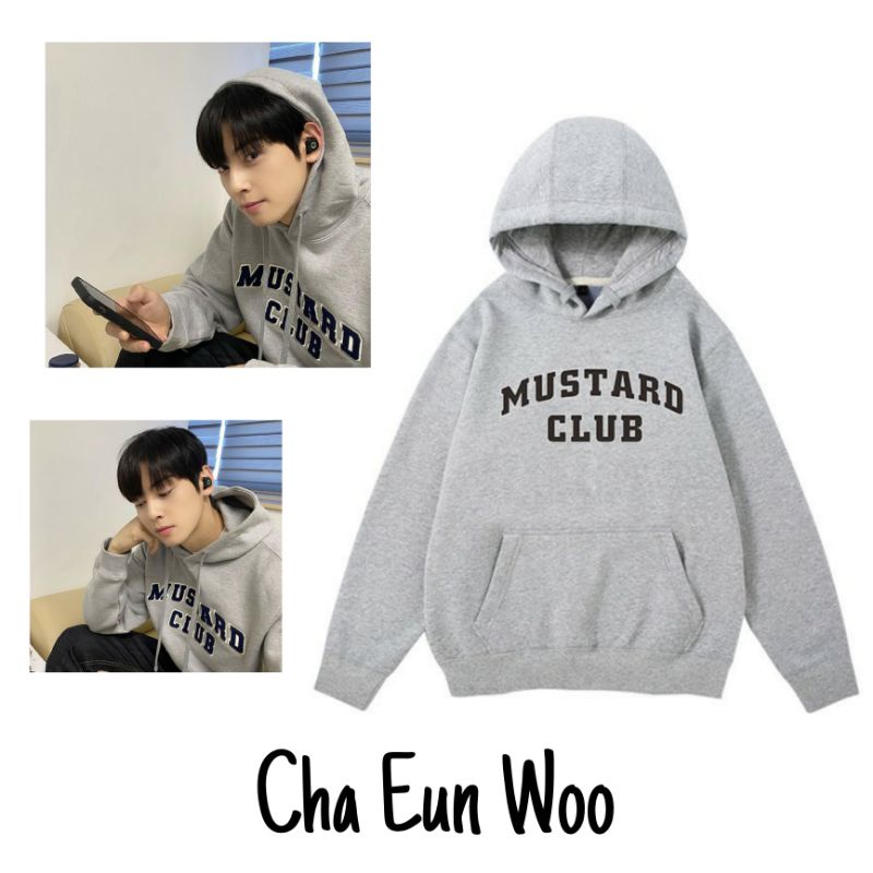 S - XXXXXL(6XL) Hoodie MUSTARD CLUB Cha Eun Woo K-Drama Jaket BIGSIZE OVERSIZE Abu Hitam Putih