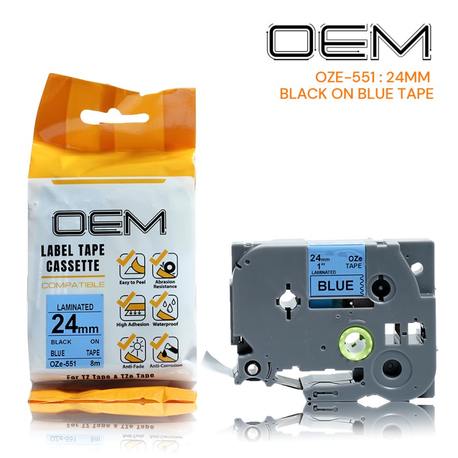 OEM OZe LABEL TAPE 24mm x 8m For Use On Brother Ptouch