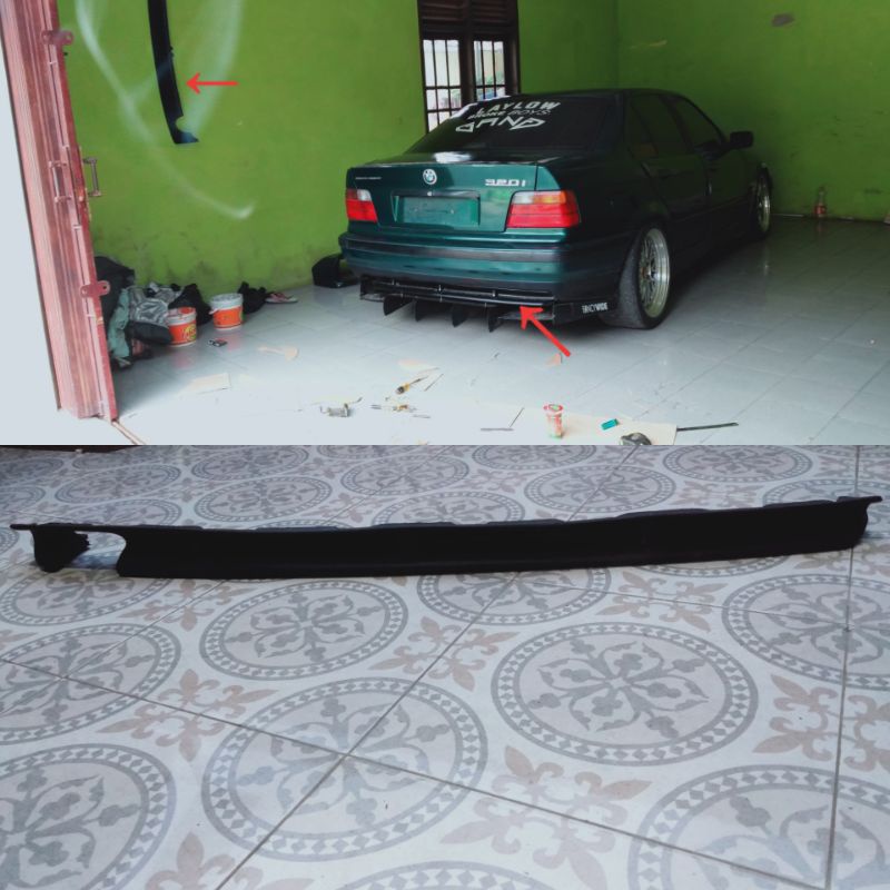 diffuser mtech untuk bumper standar/ oem bmw e36