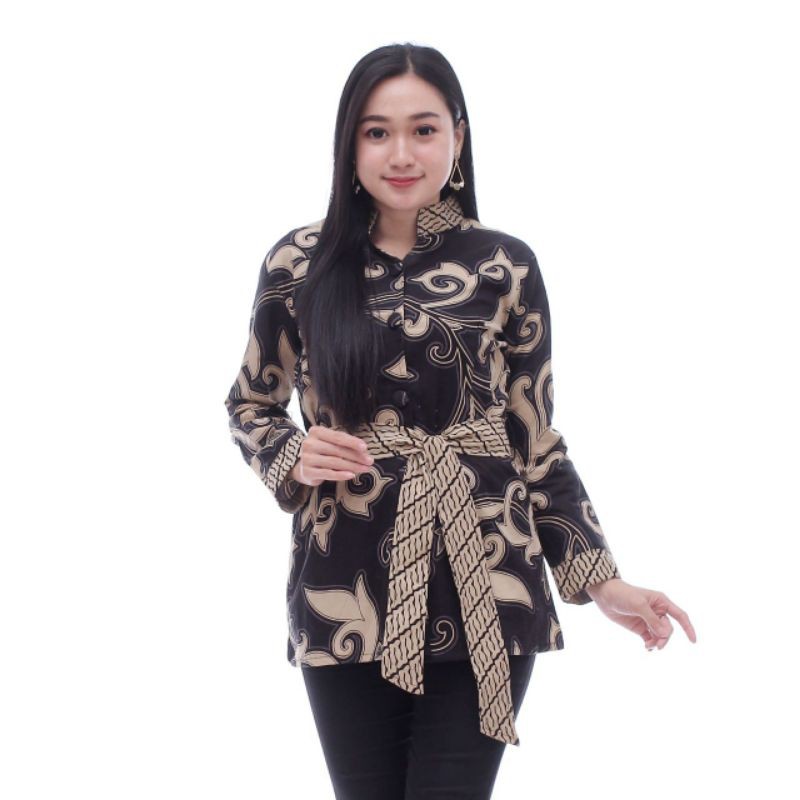 Maura Couple - Sania Ruffle Batik Couple Ori Ndoro Jowi DNT Garansi Termurah-Cewek hitam