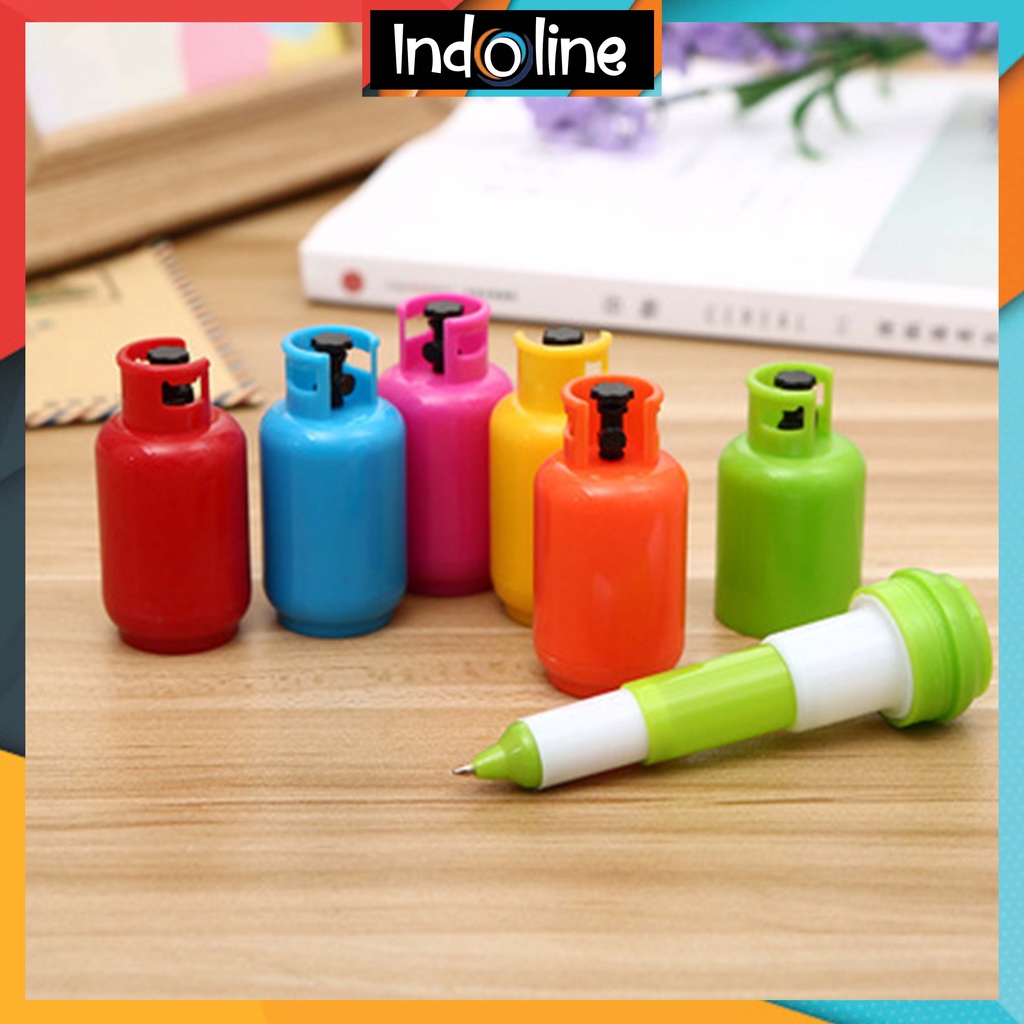 

Pulpen Tabung Gas Lucu Souvenir Gas Cylinder Telescopic Ballpoint Pen Import COD ℒ 657