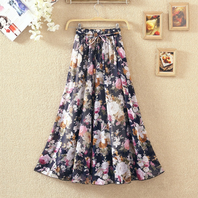 [UNI 027A] ROK PANJANG | ROK KOREA | FASHION SKIRT KOREA | ROK MOTIF BUNGA | ROK PREMIUM