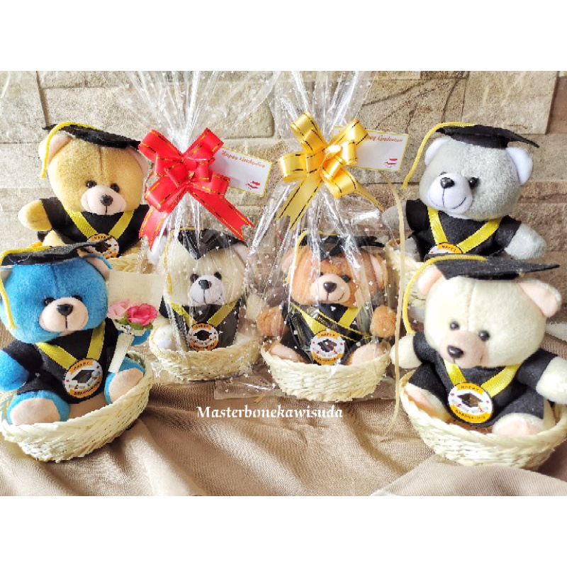 	 13-14 cm Boneka wisuda Keranjang mini Buket boneka wisuda bunga matahari artificial hampers wisuda piala boneka wisuda kado wisuda boneka mini bouquet boneka kerangka buket uang	