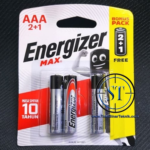 Baterai / Battery (Alkaline Battery) AA / A2 Energizer Max batre Jam Batrei isi 3 pcs 2+1 Kualitas Tahan Lama Awet