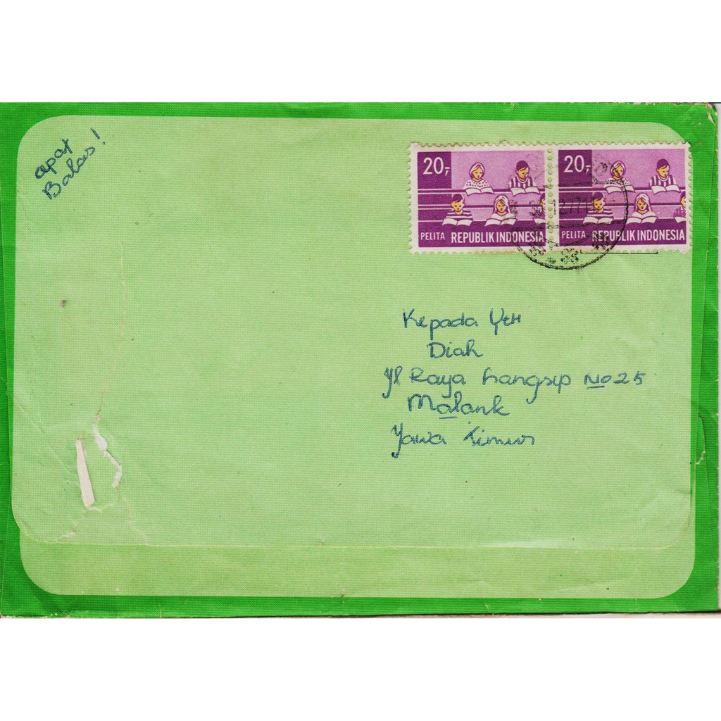 

Perangko Filateli A3-26 Indonesia Cover From Bondowoso To Malang