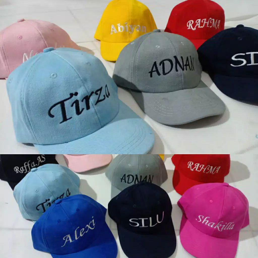 Topi Anak CUSTOM BORDIR NAMA baseball Bikin nama di topi anak 1 HARI JADI-Bordir Nama