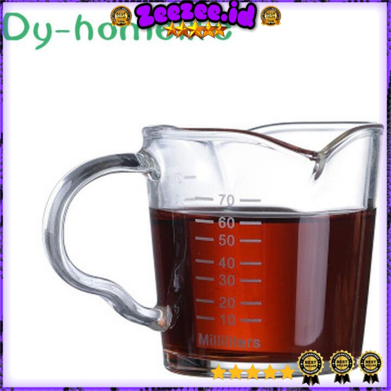 MUG / GELAS / CANGKIR /Teko Cangkir Gelas Kopi Takaran Tahan Panas 70ml - A00313 - Transparent