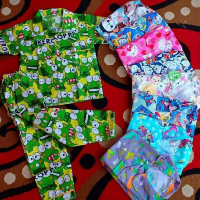 PIYAMA ANAK 1-5THN BAHAN POLY MIKRO(khusus grosir minimal 12pcs)