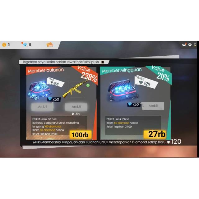 Top Up Membership Free Fire