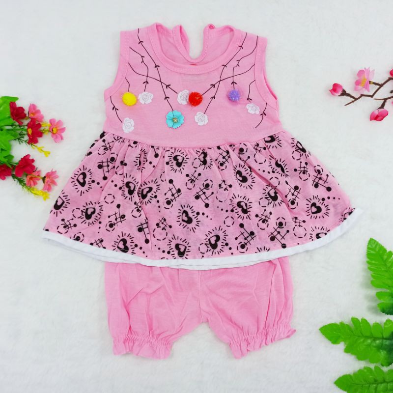 [Ss-7009] Baju Bayi Perempuan Newborn 0-6bulan, Setelan Bayi perempuan, Dress Bayi
