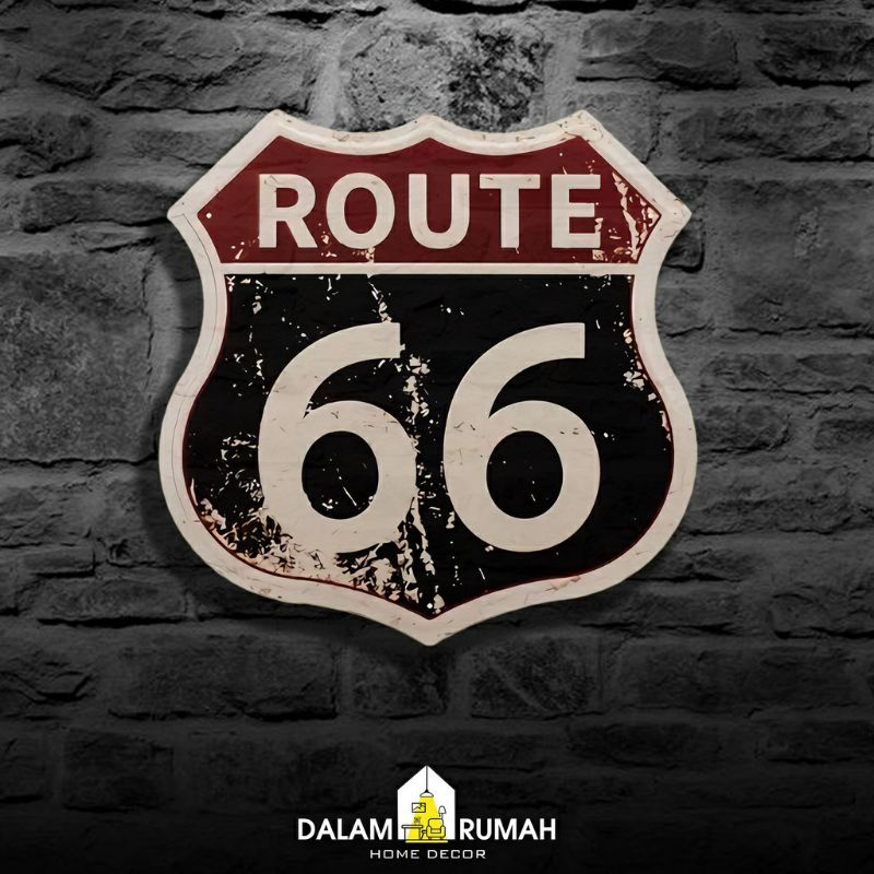 Hiasan dinding dekorasi kamar dekorasi dinding pajangan dinding route 66 custome