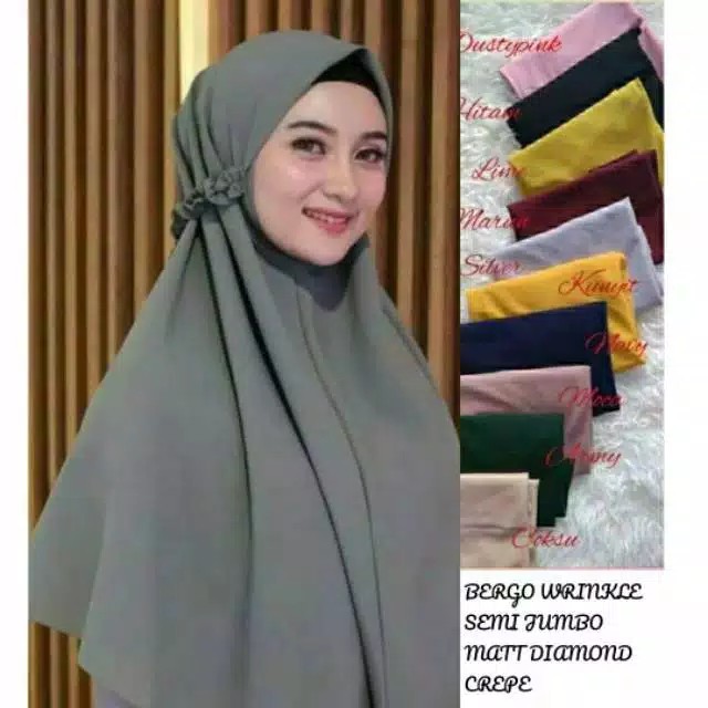 Jilbab Instan Dewasa Bergo Maryam Tali Kriwil Non Ped Diamond Terbaru Termurah / Alody's Collection