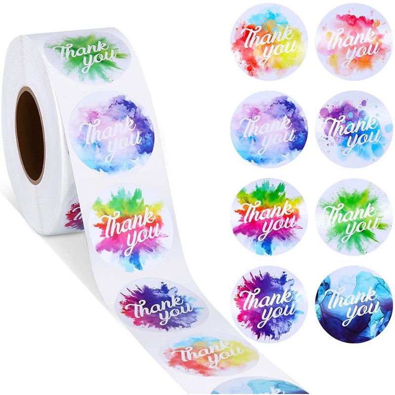 500 Pcs Sticker Thank You / 1 Roll Ukuran 1inch / 2.5 cm.. PROMO TAHUN BARU banyak motif lain, cek di slide selnjutnya ya-M